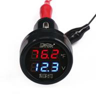 📊 drok 180038 digital voltage and temperature monitor: car motorcycle battery voltmeter thermometer detector logo