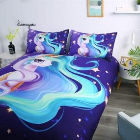 img 3 attached to 🌈 Suncloris Rainbow Unicorn Fairytale Twin Bedding Set with Mandala Paisley Background - Perfect Kids' Gift for Home Décor. Includes 1 Duvet Cover & 1 Pillowcase (Comforter Not Included)