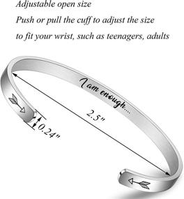 img 3 attached to Fashionalife Engraved Women's Bangle Bracelets: Motivational Stainless Steel Jewelry for Girls
