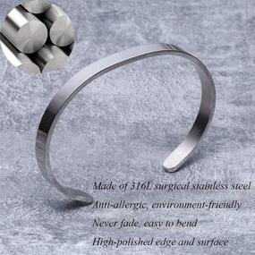 img 2 attached to Fashionalife Engraved Women's Bangle Bracelets: Motivational Stainless Steel Jewelry for Girls