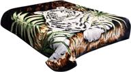 🐯 white tiger throw animal blanket: ideal for traveling, hiking, camping & more! full queen size, tv, cabin, couch, bed blanket. 75"wx90"h. 3.5lbs logo