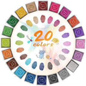 img 2 attached to 🎨 XoreArt Finger Washable Ink Pads for Kids - Non-Toxic 20 Color DIY Rainbow Craft Ink Pads for Rubber Stamps, Paper, Wood Fabric - Ideal Gift for Kids (Pack of 20)