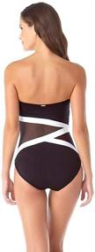 img 1 attached to 👙 Anne Cole Mesh Bandeau One Piece Swimsuit for Women