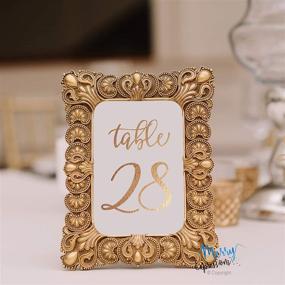 img 2 attached to 🌟 Gold Wedding Table Numbers Cards (1-30 + Head Table) 4x6" Double Sided Modern Calligraphy Foil Design Perfect for Receptions, Banquets, Cafés, Restaurants & Parties by Merry Expressions