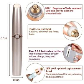 img 2 attached to 💇 SiKii Painless-Precision Eyebrow Trimmer & Hair Remover for Women and Men - Rose Gold