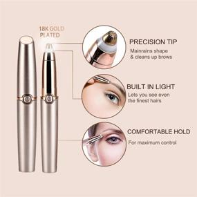 img 3 attached to 💇 SiKii Painless-Precision Eyebrow Trimmer & Hair Remover for Women and Men - Rose Gold