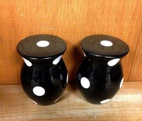 img 1 attached to 🖤 Stylish Black Polka Dot Salt and Pepper Set: A Truly Charming Tabletop Essential