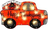 🦃 alladinbox 17 inch thanksgiving decorations - turkey standing on the car - window silhouette with 12 leds - lighted hanging/tabletop holiday ornament (2aa batteries not included) логотип