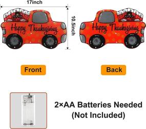 img 2 attached to 🦃 ALLADINBOX 17 Inch Thanksgiving Decorations - Turkey Standing on The Car - Window Silhouette with 12 LEDs - Lighted Hanging/Tabletop Holiday Ornament (2AA Batteries Not Included)