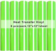 🎨 vibrant 12"x12" neon green heat transfer vinyl 6 pcs/pack | universal compatibility with all cutting machines | premium htv sheet bundle logo