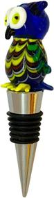 img 2 attached to Elegant Owl Glass Figurine Wine Bottle Stopper in Stainless Steel