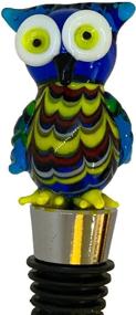 img 3 attached to Elegant Owl Glass Figurine Wine Bottle Stopper in Stainless Steel