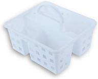 compact and convenient: greenbrier small utility shower caddy tote - white logo