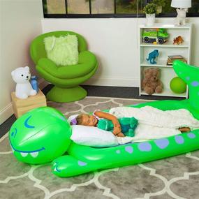 img 3 attached to 🍌 Banana Dinosaur Dream Floatie for Kids: Inflatable Sleepover Bed, Portable Toddler Travel Bed, Kids' Air Mattress with Electric Pump - Perfect for Slumber Parties, Playrooms, Camping, and Traveling