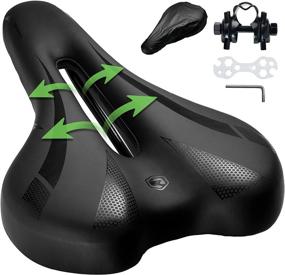 img 4 attached to Ultimate Comfort Mountain Bike Seat - Prostate-Friendly Central Relief Zone - Gel Padded Bicycle Saddle for Men & Women - Durable Water Resistant Material - Fits Peloton, MTB, Hybrid, Exercise, Road Bikes