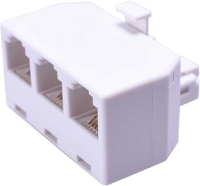 img 1 attached to AmerTac - Zenith TS1001SPJ3W 4 Conductor Triplex Jack, White Telephone Accessory for Landline Phones