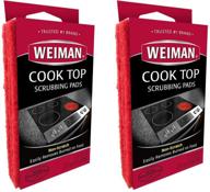 weiman cooktop scrubbing pads, 3 count, 2 pack effectively removes stubborn stains - residue-wiping scrubbing pads for careful cleaning logo