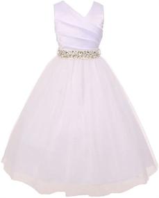 img 3 attached to 👗 Ivory Rhinestone Communion Flowers - 10 Girls' Dress Clothing for Special Occasions