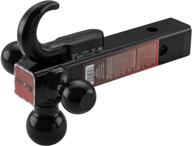 buddyser trailer hitch receiver: tri ball mounts with hook & 2 inch receiver, black powder-coated logo