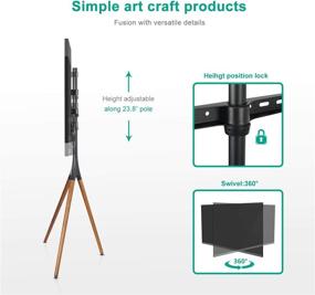 img 2 attached to EleTab Portable Floor Stand Easel Tripod TV Display - Height Adjustable Studio Mount for 45 to 65 inches Flat Screens