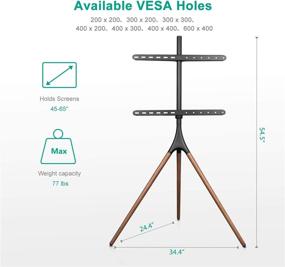 img 3 attached to EleTab Portable Floor Stand Easel Tripod TV Display - Height Adjustable Studio Mount for 45 to 65 inches Flat Screens