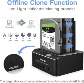 img 3 attached to 📁 ikuai SATA to USB 3.0 Dual Bay Hard Drive Dock for 2.5" and 3.5" SATA HDD SSD with SD TF Card Reader, 2 USB 3.0 Ports, Offline Clone Function, External Hard Drive Docking Station - UASP Supported