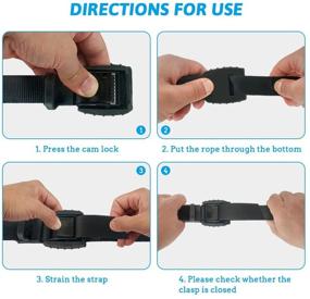 img 1 attached to 🔒 16 Ft Sturdy Tie Down Strap Lashing Strap with Rubber Padded Cam Lock Buckle - Mind & Action. Ideal for Car Roof Racks, Kayak, Canoe, SUP, Surfboard Tie Down, and Boat Trailer Towing. Includes 4 Pack