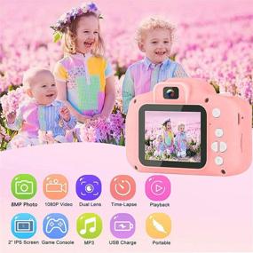 img 2 attached to 🎥 Podokas Shockproof Camcorder: Unleash Festive Fun with Charming Christmas Kids' Electronics