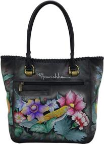 img 3 attached to Exquisite Handpainted Leather Large Shopper: Anuschka Tranquil Women's Handbags & Wallets Unveiled!