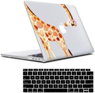 🦒 macbook air 13 inch giraffe case 2020 2019 2018 release a2337 m1 a2179 a1932 - clear hard shell case with retina display compatibility, touch id, and keyboard cover - cute animal design logo