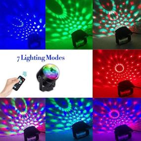 img 1 attached to Sound Activated Party Lights with Remote Control - RBG Disco Ball, Strobe 🎉 Lamp 7 Modes Stage Light for Family Parties, KTV, Bars, Christmas, Halloween, DJ, Wedding