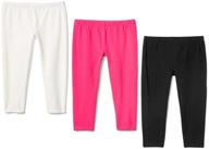 👖 white leggings pack for girls' clothing with otter momo design - toddler leggings logo