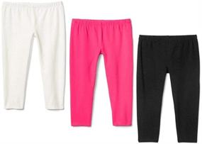 img 4 attached to 👖 White Leggings Pack for Girls' Clothing with Otter MOMO Design - Toddler Leggings