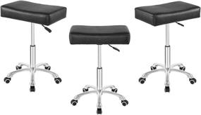 img 2 attached to 🪑 Highly Durable & Adjustable Nazalus Rolling Swivel Stool with Wheels - Perfect for Office, Home, Desk, Counter, or Salon (Black) - No Footrest