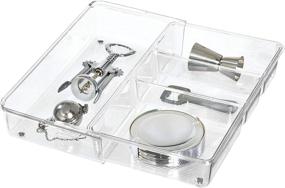 img 2 attached to 🗄️ BPA-Free Plastic Drawer Organizer Tray - Expandable & Divided Clear Tray - 12" x 7" x 2.25