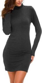 img 1 attached to Urban CoCo Turtleneck Bodycon T Shirt Women's Clothing in Dresses