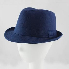 img 2 attached to 🎩 ECYC Solid Color Linen Children's Jazz Hats: Kids Fedora Caps for Added Style and Comfort