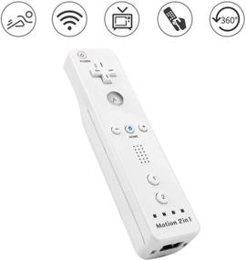 img 1 attached to 🎮 Wireless White Wii Remote Controller with Motion Plus - Includes Silicone Case and Wrist Strap, Compatible with Nintendo Wii and Wii U (No Nunchucks)