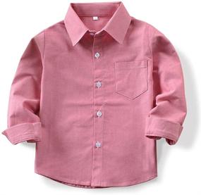 img 4 attached to 👕 Cool Comfort: Boys' Short/Long Sleeve Cotton Shirt