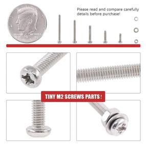 img 2 attached to 🔩 Hilitchi 300-Piece M2 Phillips Pan Head Screws Bolt Nut Lock Flat Washers Assortment Kit, High-quality 304 Stainless Steel - Ideal for Various Applications