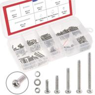 🔩 hilitchi 300-piece m2 phillips pan head screws bolt nut lock flat washers assortment kit, high-quality 304 stainless steel - ideal for various applications logo