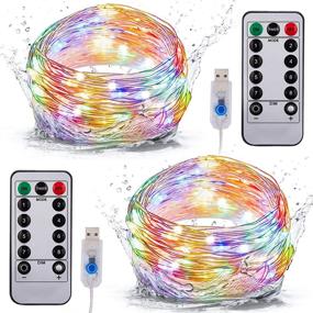 img 4 attached to 🌈 KOLANDY LED Fairy Lights Plug in - 32.8ft 100LED USB Powered Fairy String Lights: Multicolor, 2 Pack