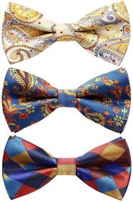 img 4 attached to 👔 HISDERN Pre-Tied Adjustable Bowties: Wedding Men's Accessories, Ties, Cummerbunds, and Pocket Squares