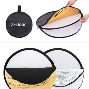 img 2 attached to Andoer 24-Inch 60cm 5 in 1 Portable Photography Light Reflector with Gold, Silver, White, Black, and Translucent Surfaces for Studio Photo Lighting - Collapsible Design