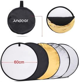 img 3 attached to Andoer 24-Inch 60cm 5 in 1 Portable Photography Light Reflector with Gold, Silver, White, Black, and Translucent Surfaces for Studio Photo Lighting - Collapsible Design