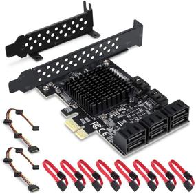 img 4 attached to Rivo PCIe SATA Card, 8-Port with 8 SATA Cable, SATA Controller Expansion Card incl. Low Profile Bracket, Marvell 9215 Non-Raid, Bootable as System Disk, Support for 8 SATA 3.0 Devices (SA3014)