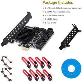 img 3 attached to Rivo PCIe SATA Card, 8-Port with 8 SATA Cable, SATA Controller Expansion Card incl. Low Profile Bracket, Marvell 9215 Non-Raid, Bootable as System Disk, Support for 8 SATA 3.0 Devices (SA3014)