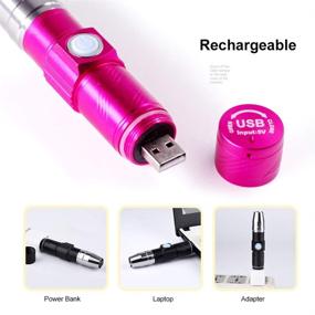 img 2 attached to 💅 Anself Nail LED Flashlight Mini Flashlights for Nails Drying Lamp - Rechargeable & Portable Nail Dryer for Nail UV Gel (Rose Red)