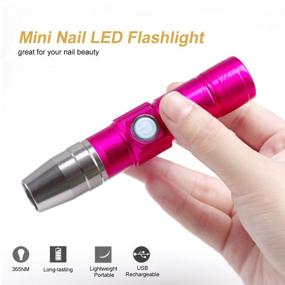 img 3 attached to 💅 Anself Nail LED Flashlight Mini Flashlights for Nails Drying Lamp - Rechargeable & Portable Nail Dryer for Nail UV Gel (Rose Red)