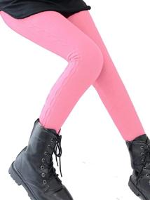 img 2 attached to Tengo Girls Winter Leggings: Stay Warm and Stylish in Fleece Girls' Clothing